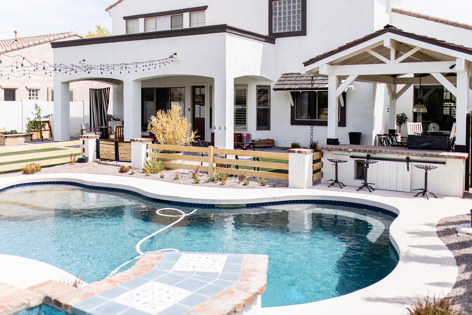 Backyard and pool of an Arizona home financed by The Starks Team